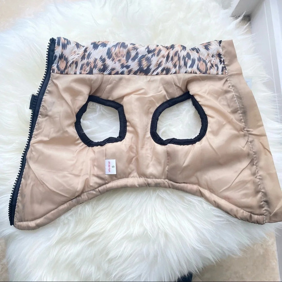 Handpainted Leopard Print Puffer Jacket Small 🐶 - Picture 6 of 8